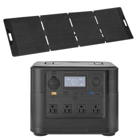 Portable Power Station with 200W Solar Panel, 1800W Solar Generator Power Station