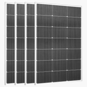 4PCS 100W Monocrystalline Solar Panels, 23% High-Efficiency Mono PV Module with Stable MC4 Output & Aluminum Frame