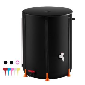 Collapsible Rain Barrel, 53 Gallon/201 L Portable Rain Water Collection Barrel, PVC Rainwater Collection System with Spigots and Overflow Kit