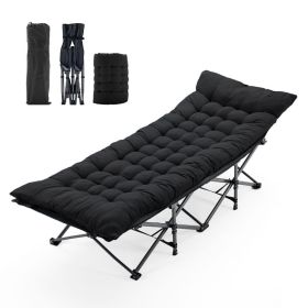 Foldable Camping Bed With Mattress, Sturdy And Durable Folding Bed (Option: Black)