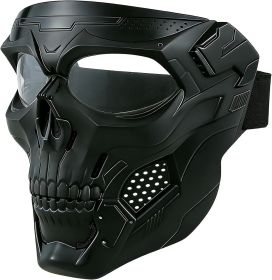 Airsoft Mask Full Face with HD Goggle Skull Skeleton Paintball Mask for Halloween Cosplay Paintball Game Props Party Tactical Mask (Lens Color: Skull-Clear)