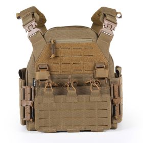 Quick Release Weighted  Breathable Plate Carrier (Color: Tan)